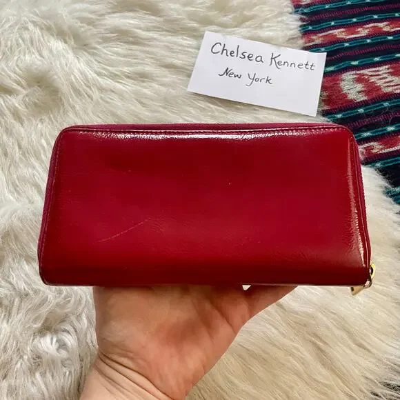 Saint Laurent Wallet YSL Yves Barbie Pink Patent Zip Around Continental Clutch - Picture 8 of 15